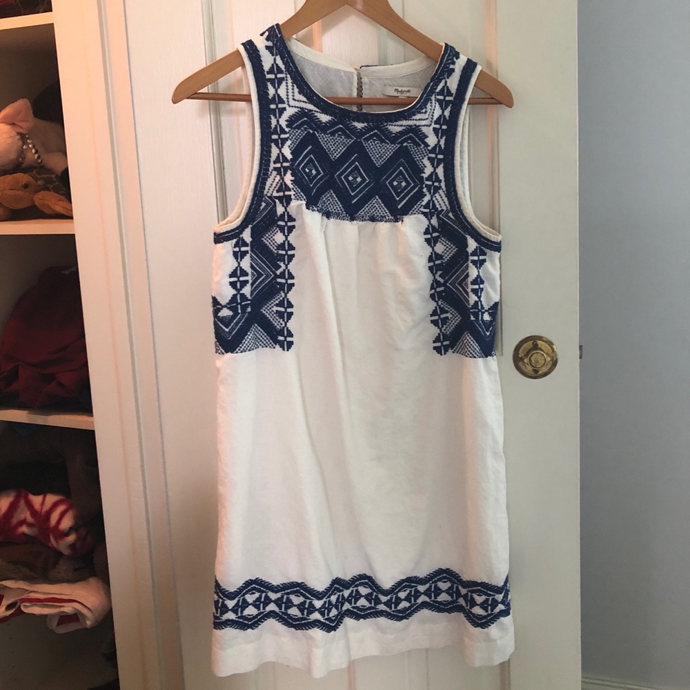 White embroidered Madewell dress